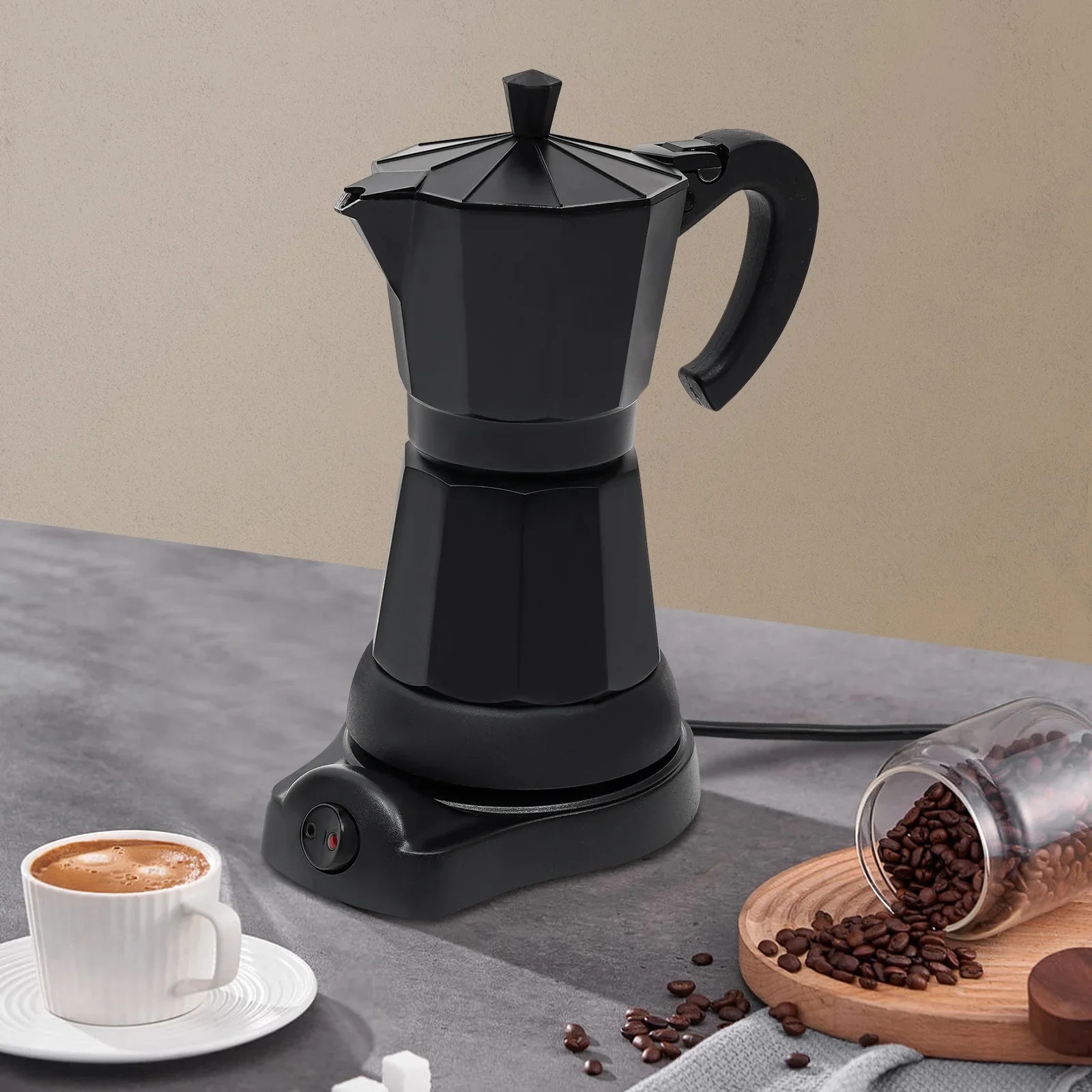 moka✕4 Cafetiera electrica Moka, 300 ml, filtru detasabil