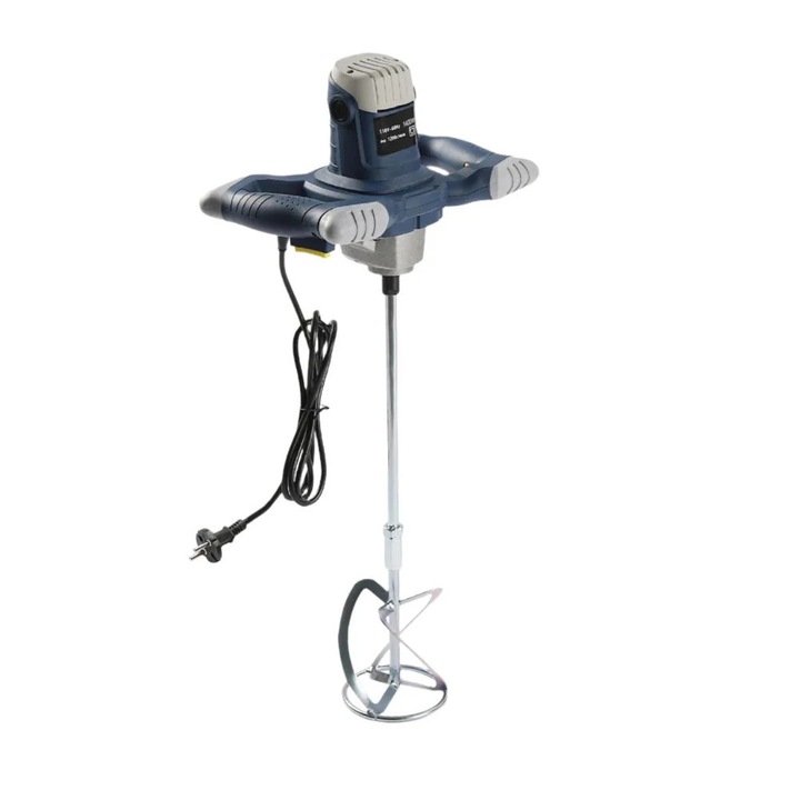 Електрически миксер, 1400W, 6 скорости, 1200 RPM, преносим, син