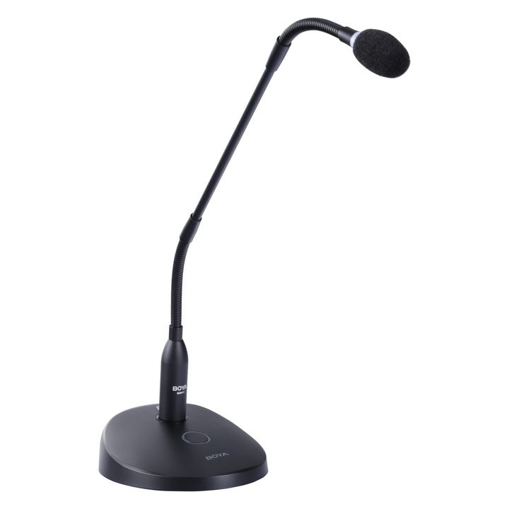 Boya kondenzátormikrofon, 18", asztali állvánnyal, vezeték nélküli, LED