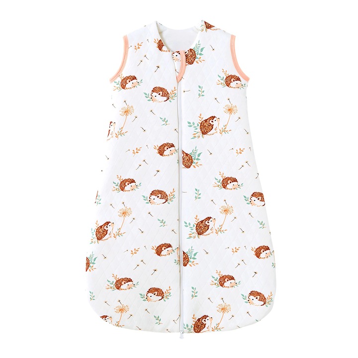 Sac De Dormit Pentru Bebelusi, 100% Bumbac, Captuseala Termica Tripla, Potrivit Pentru Toate Anotimpurile, Conceput Pentru Sugari Cu Varsta Cuprinsa Intre 6 Si 18 Luni, Inaltime Recomandata 75-90 Cm, Roz/model Cu Arici