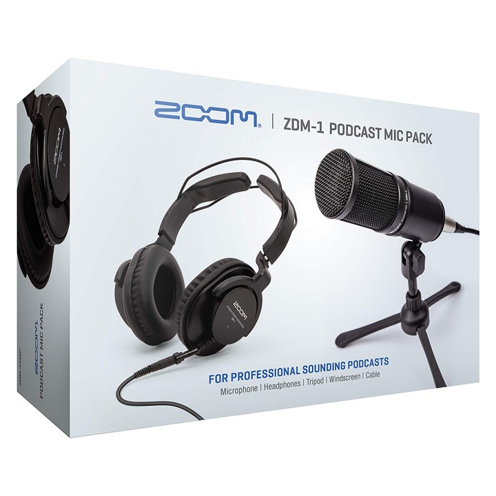 Микрофон Zoom Zdm-1, динамичен, черен, със статив, XLR кабел