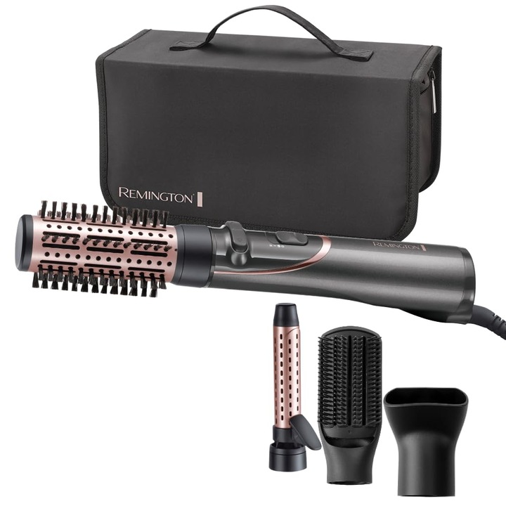 Perie rotativă Remington, 3 în 1, 4 accesorii, pentru bucle și îndreptare, multicolor