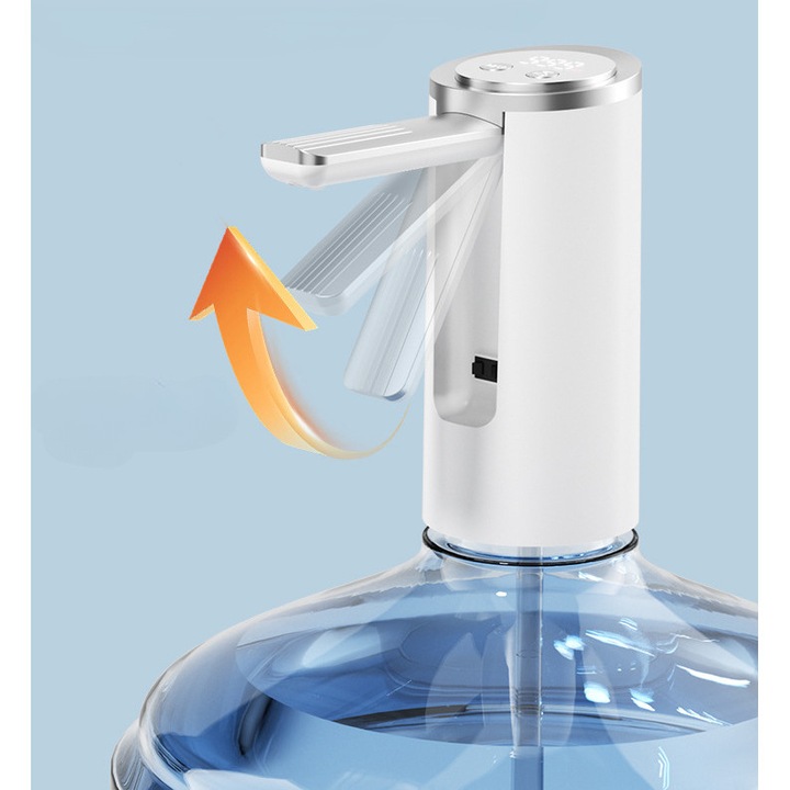 Extractor electric de apa, un buton pentru a distribui apa, depozitare pliabila, durata lunga de viata 1200mah, aplicabil in mai multe scenarii, material sigur, alb