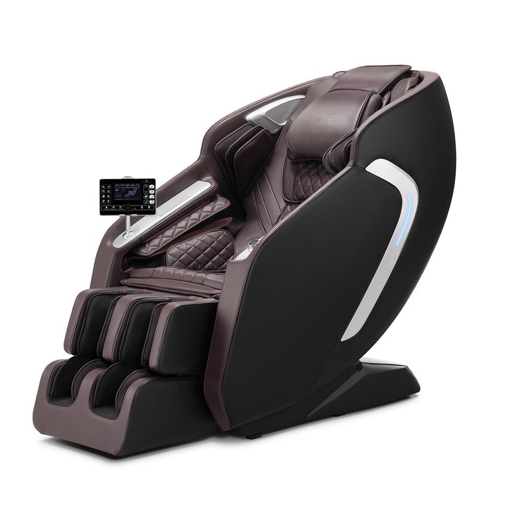 Масажен стол 4D, 8 ролки, 15 автоматични режима, 6 техники, 5 нива на интензивност, сензорен екран, гласово управление, 36 въздушни възглавници