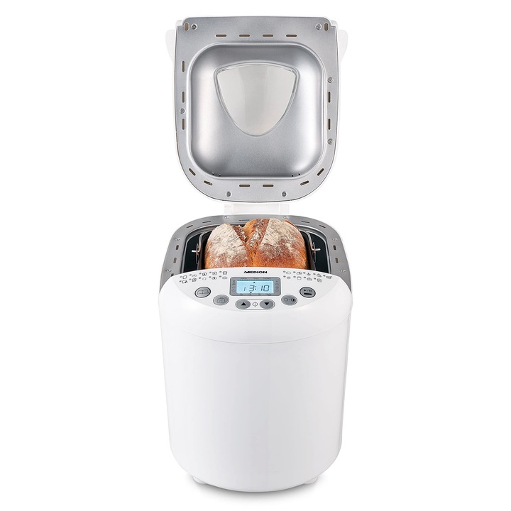 Хлебопекарна Medion, 800 W, 900 г, 19 програми, бяла