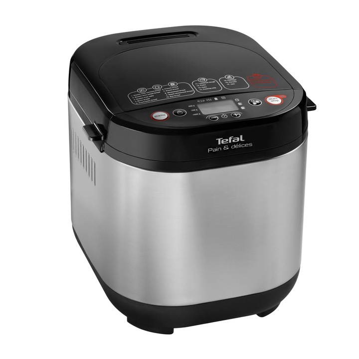 Хлебопекарна Tefal Pain & Delices, 20 програми, черна/неръждаема стомана, 1000 г