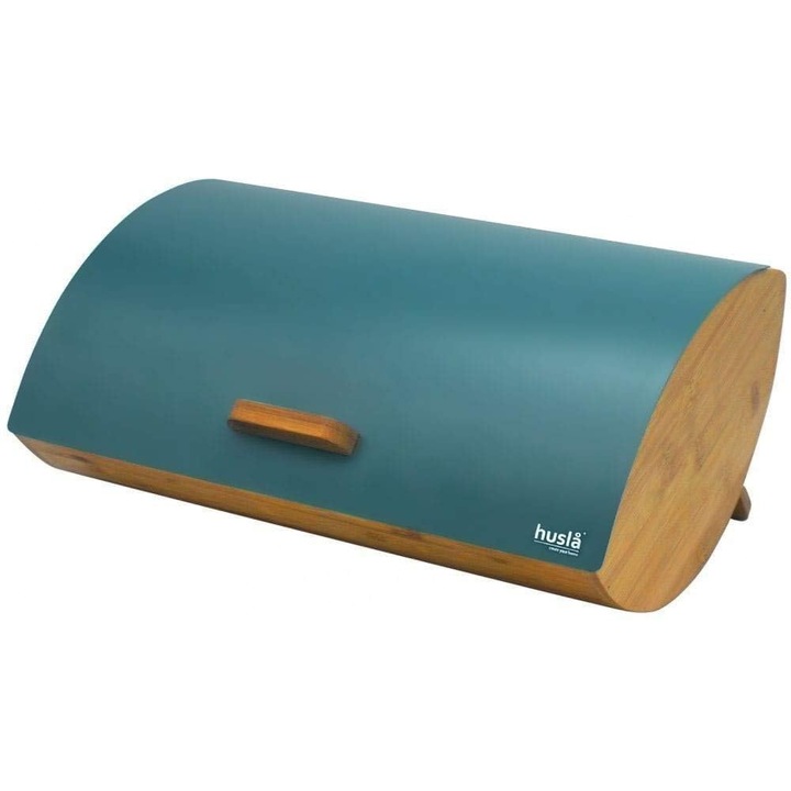 Кошче за хляб, Husla, неръждаема стомана/дърво, тюркоазено, 1500 г, 1050 W