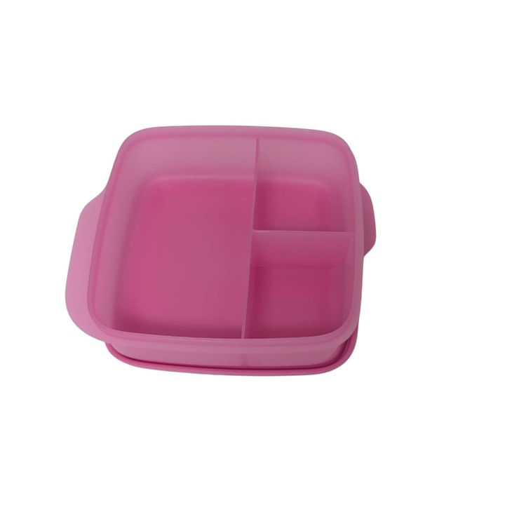 Кутия за обяд Tupperware To Go Clever Pause 550 мл, с разделител, розова