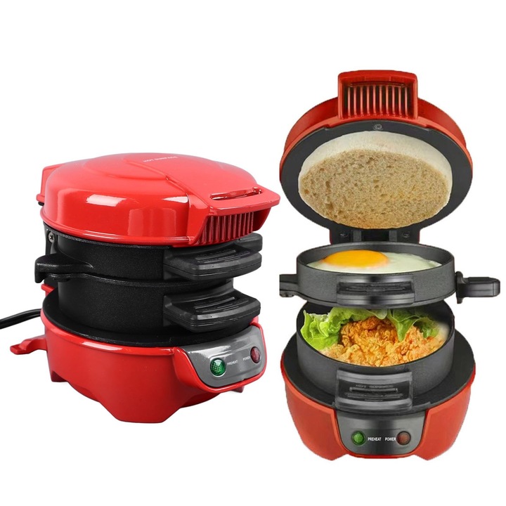 Машина за закуска JIAWU, капацитет 900 г, 800 W, незалепващо покритие, алуминий, 220 V