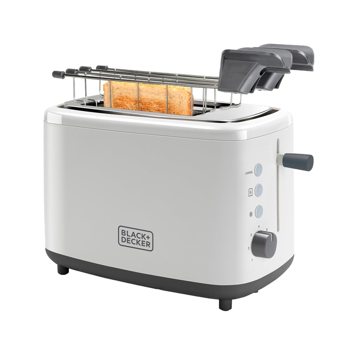 Black+Decker Bxtoa820E kenyérpirító, 820 W, 2 széles nyílás, fehér