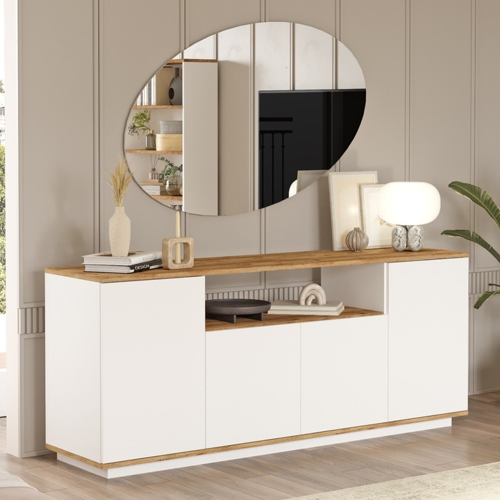 Конзола Avenza Home CBX786, Бяла, Борова 180x75x44.5 см