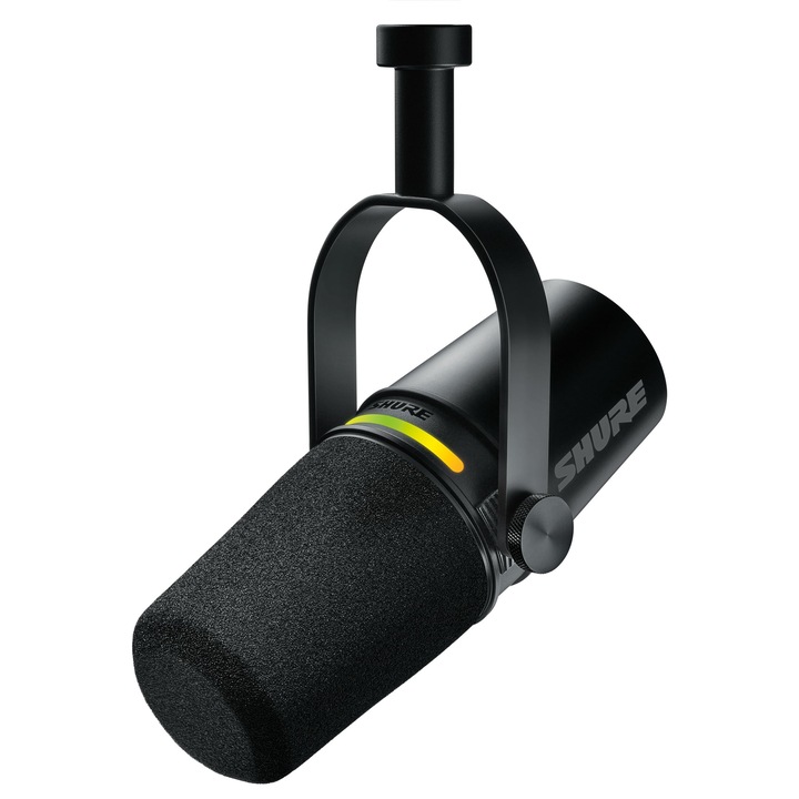 Shure MV7+ mikrofon, dinamikus, fekete, kardioid