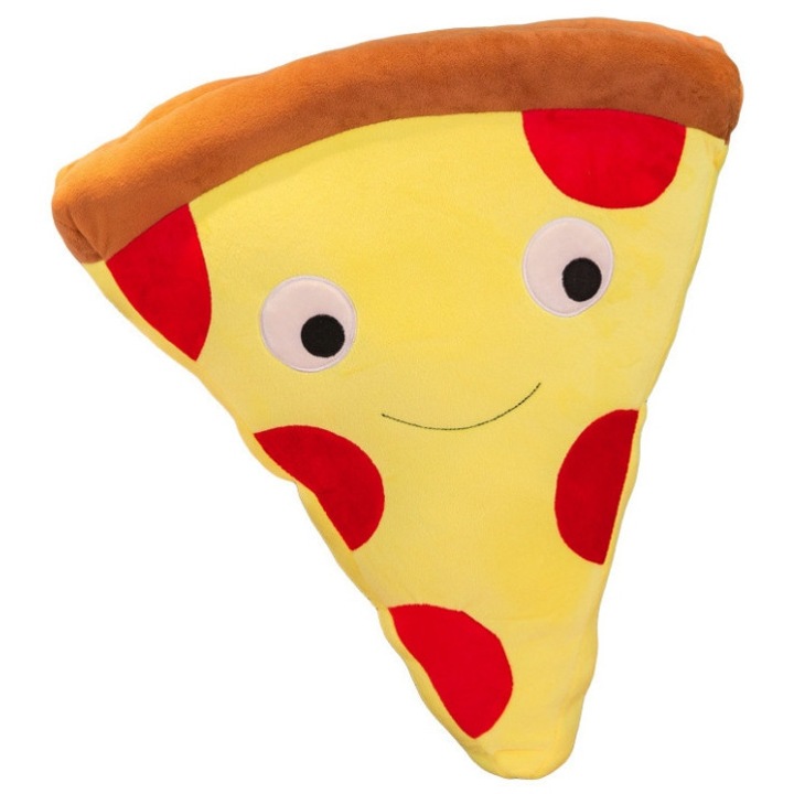 Jucarie, disparuta, perna pizza, 40 cm, plus, mascota, Multicolor, disparut, plus, inaltime 40 cm, pentru fete, jucarie de plus