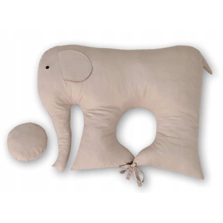 Perna, Plush, Elefant, 93x70x18cm, Pentru hranire, Pentru dormit, Gri, Contine: 1 bucata, Material: Plush, Pentru baieti, Dimensiuni: 93x70x18cm