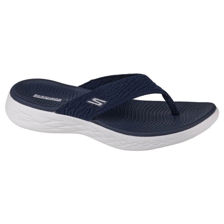 Papuci flip-flop, Skechers On The Go 600 Sunny 140037, Albastru marin, 37