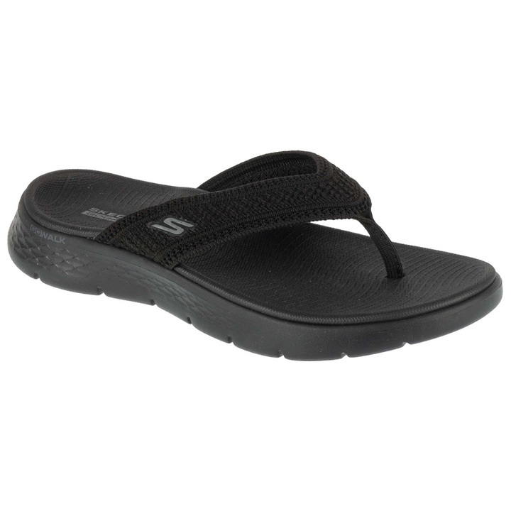 Papuci de dama tip flip-flop, Skechers Go Walk Flex Sandal - Holly 141459-BBK, Negru, 39 EU