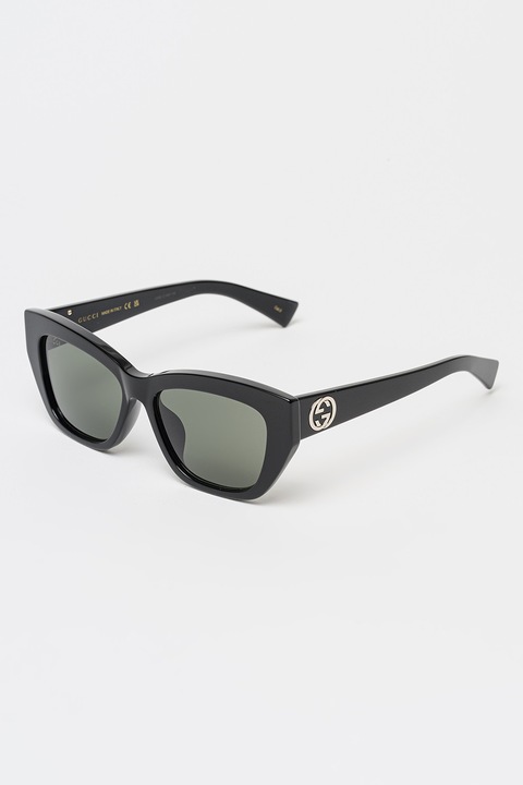 Gucci, Ochelari de soare cu lentile uni, 55-16-145, Negru/Argintiu