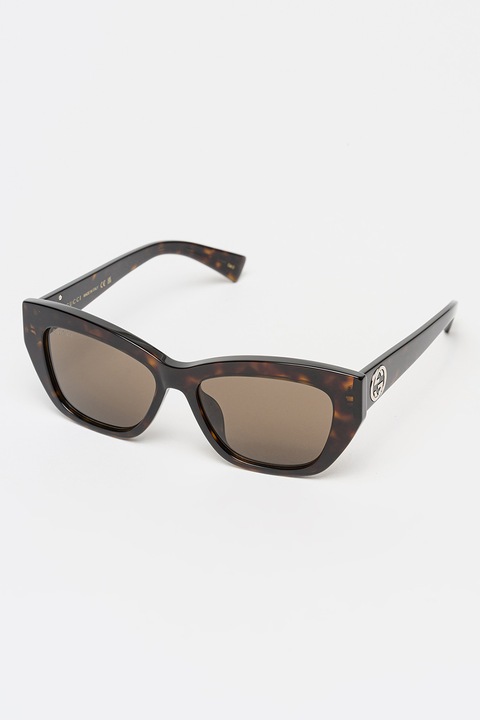 Gucci, Ochelari de soare cu logo-uri laterale, 55-16-145, Maro/Argintiu