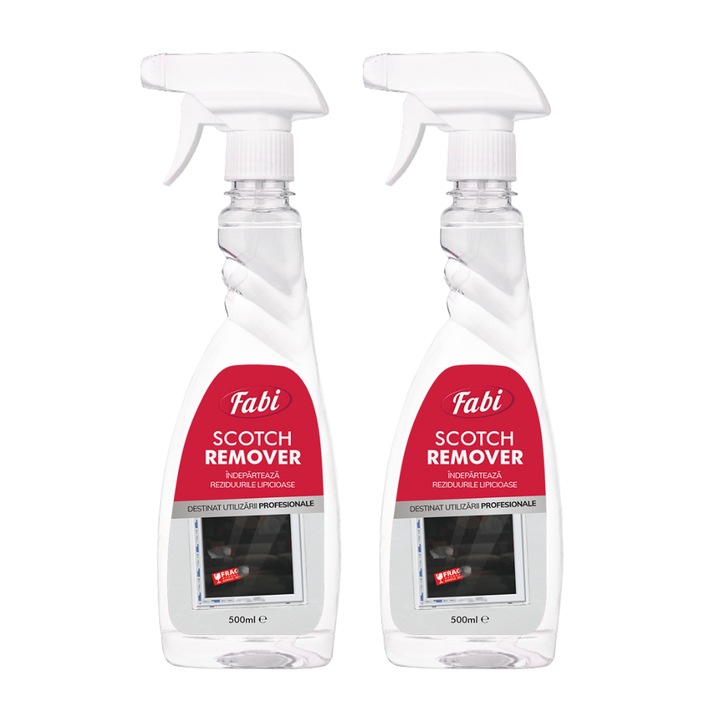 Pachet 2 x Scotch Remover, Fabi, 500 ml, cu pulverizator, indeparteaza urmele de etichete