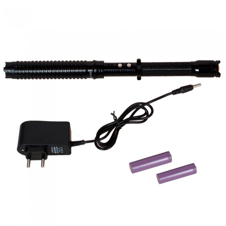 Професионален електрошоков пистолет X10 с LED фенерче, Мощно, преносимо и лесно за употреба устройство за самозащита, Зарядно, 42 см, Dalimag