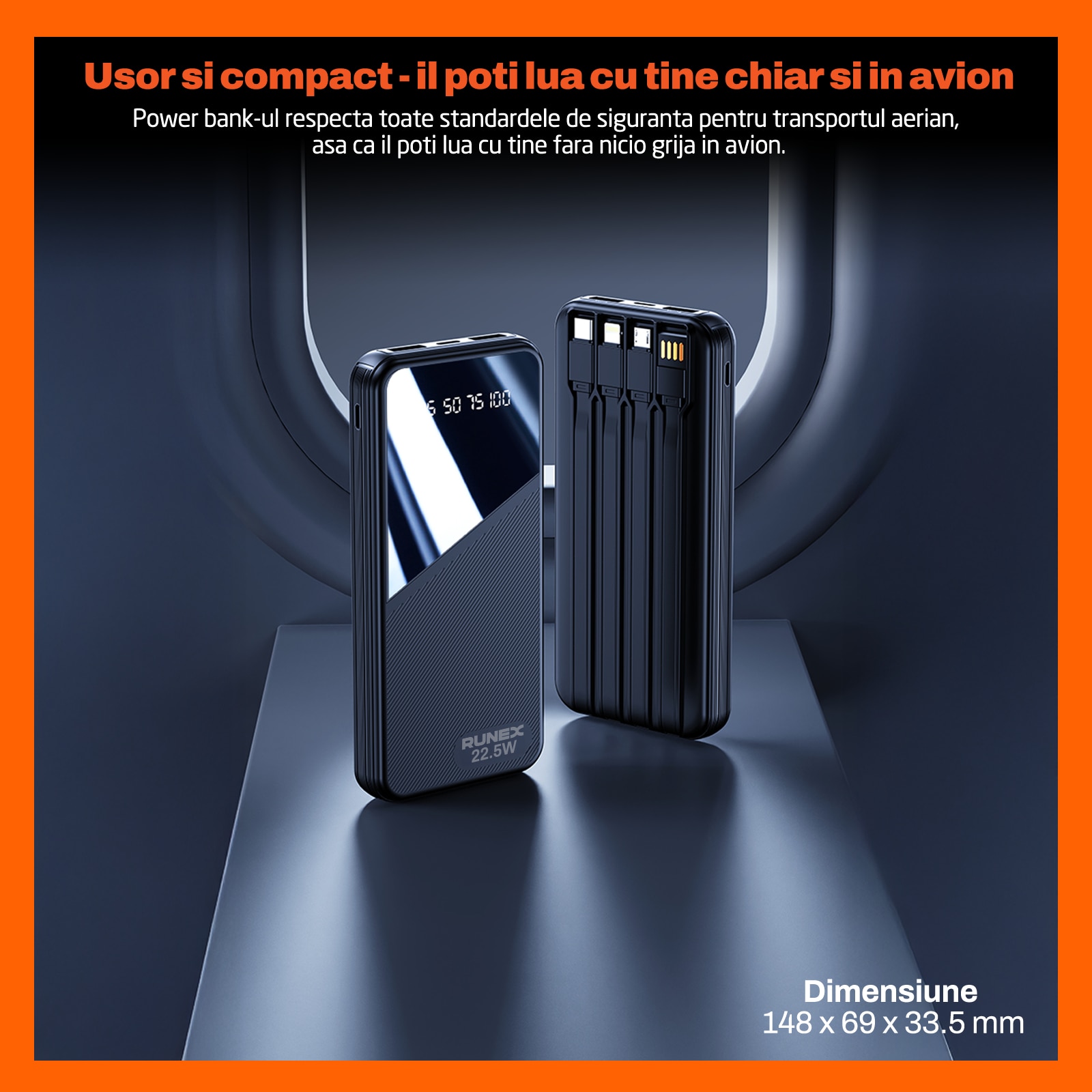 Baterie Externa Runex®, Model PB910, 20.000mAh, Power Bank