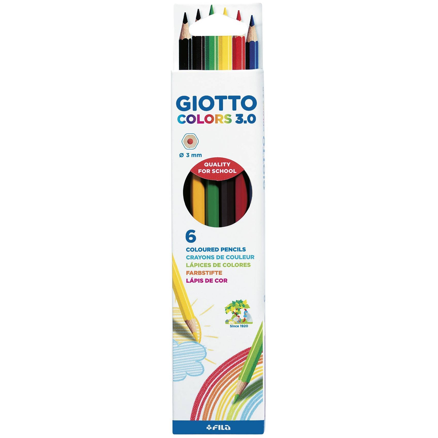Creioane colorate 6 buc/set GIOTTO COLORS 3.0