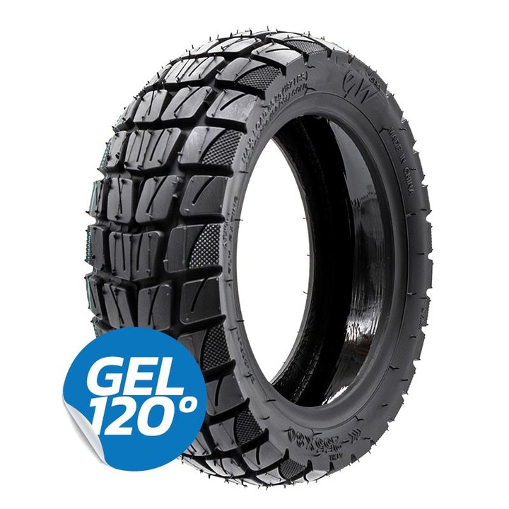 Anvelopă trotineta electrică Tubeless 255x80-6, neagră, cu gel, pentru offroad