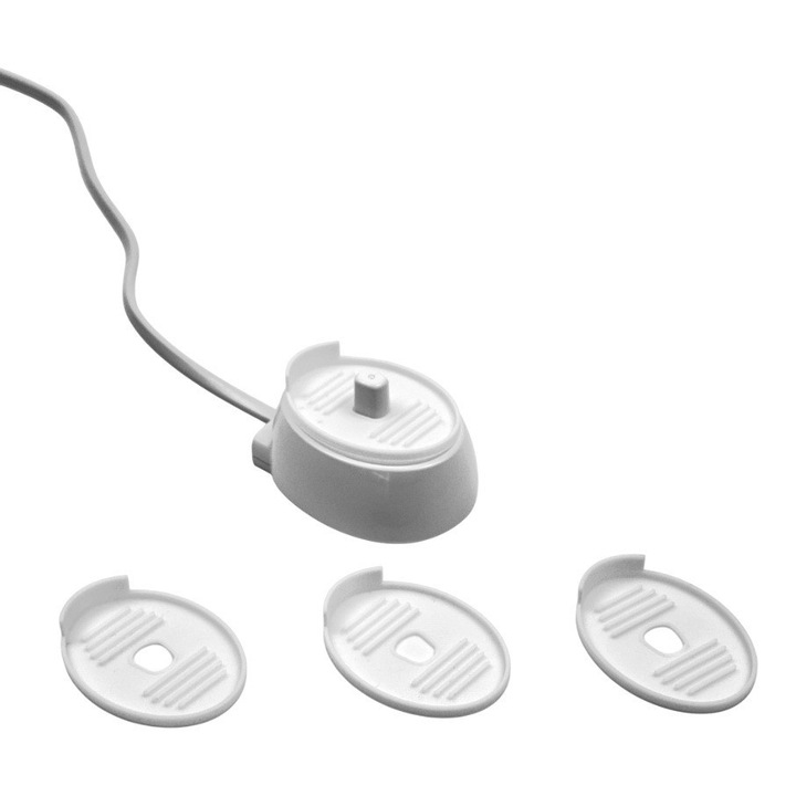 Set 4 capace protectie pentru incarcatoarele Oral-B, alb, plastic