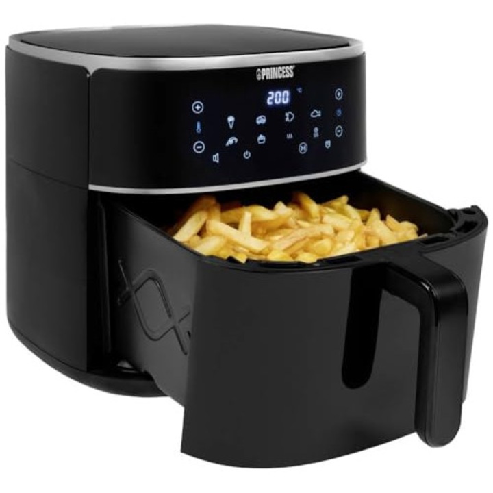 Friteuza Cu Aer Cald Princess 01.182254.01.001, 1800 W, Invelis Antiaderent, Functie Aer Cald, Temporizator