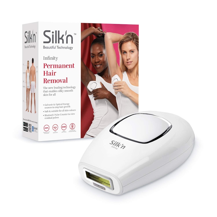 Епилатор Silk'n Infinity, 400 000 импулса, технология Pulse and Glide, бял