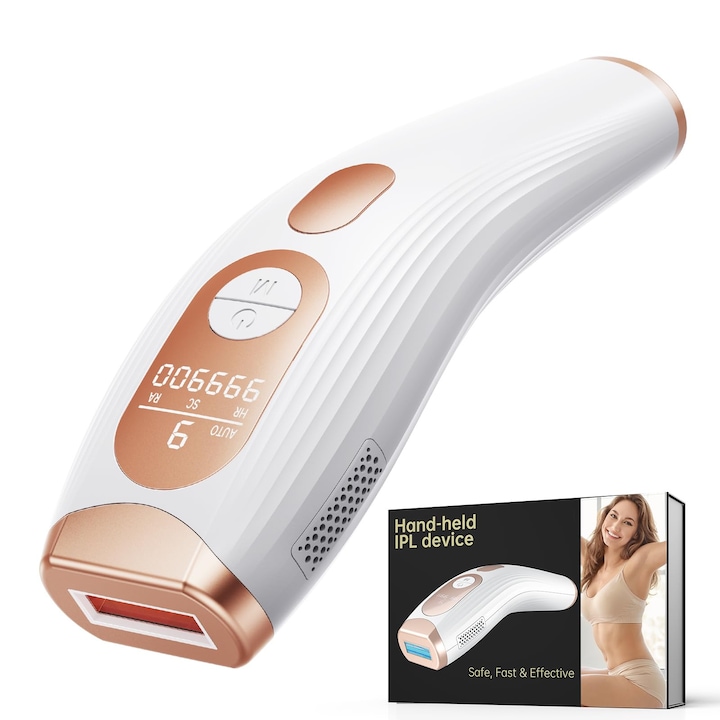 Blissky IPL епилатор, 3 в 1, 999 900 импулса, 9 енергийни нива, за цялото тяло