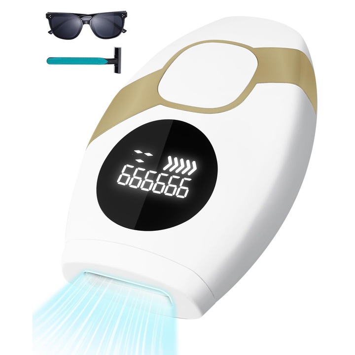 Trongle IPL epilátor, 999 999 impulzus, manuális és automatikus, 5 energiaszint, fehér