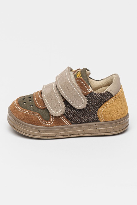 Primigi, Маратонки с велур, текстил и велкро, Кафяв, 28 EU