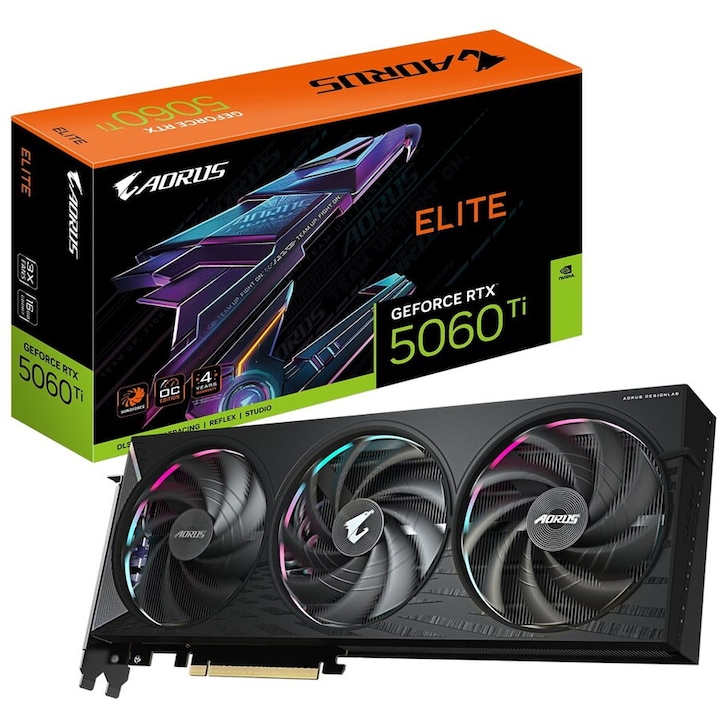 Видео карта Gigabyte AORUS GeForce RTX 5060 Ti ELITE 16GB (GV-N506TAORUS E-16GD)