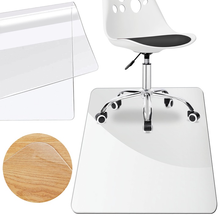 Covoras protectoare transparenta pentru birou, 205x125 cm, 0.7 mm, rezistenta la zgarieturi