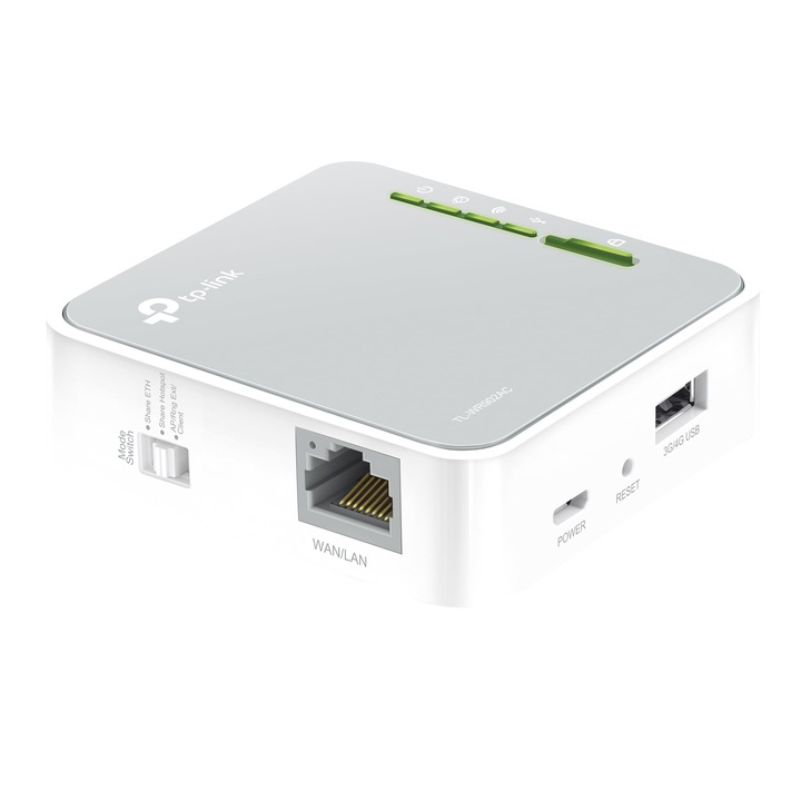 TP-LINK TL-WR902AC router, fehér/szürke, hordozható, AC750, 1000MB/s