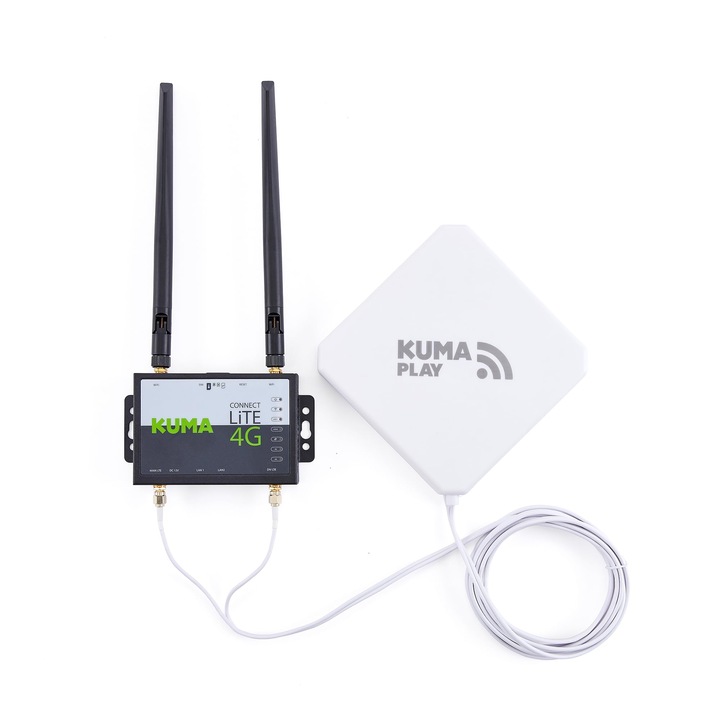 KUMA Connect Play 4G vezeték nélküli router, mobil wifi erősítő, beépített antenna, 1000 MB/s, szett