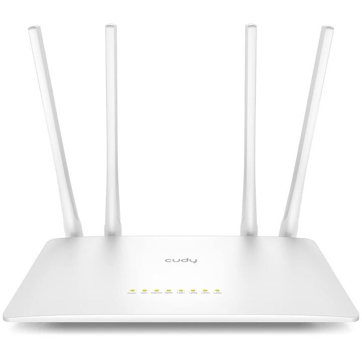 Cudy AC1200 játékra optimalizált router, kétsávos, 5dBi antennákkal, 680MB/s, ethernet 10/100 Mbps