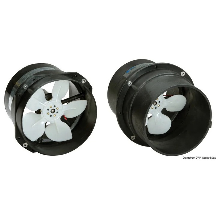 Ventilator Axial Osculati 12/24V, Versiune B, Montare Perete, Tehnopolimer, 750 m3/h, 2, 5A, 30 mm H2O, Diametru 220 mm