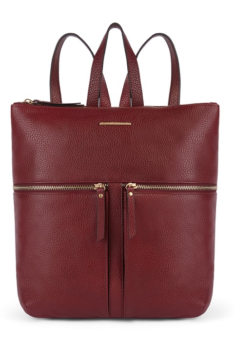 Geox, Rucsac din piele cu buzunare cu fermoar Irenie, Visiniu