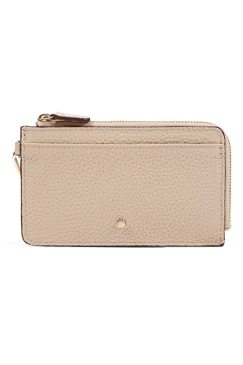 Geox, Portofel din piele cu bareta pentru incheietura, Alb fildes