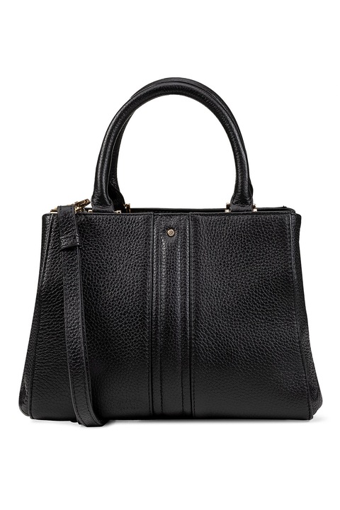 Geox, Geanta din piele cu maner si bareta Dhyalma, Negru