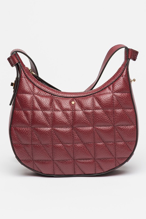 Geox, Geanta matlasata de piele cu bareta de umar, Visiniu