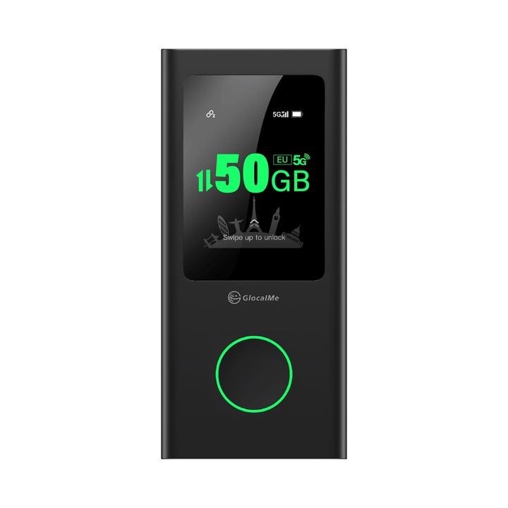 Безжичен рутер GlocalMe Numen Air 5G, 5G LTE hotspot, 50 GB, поддържа 16 устройства