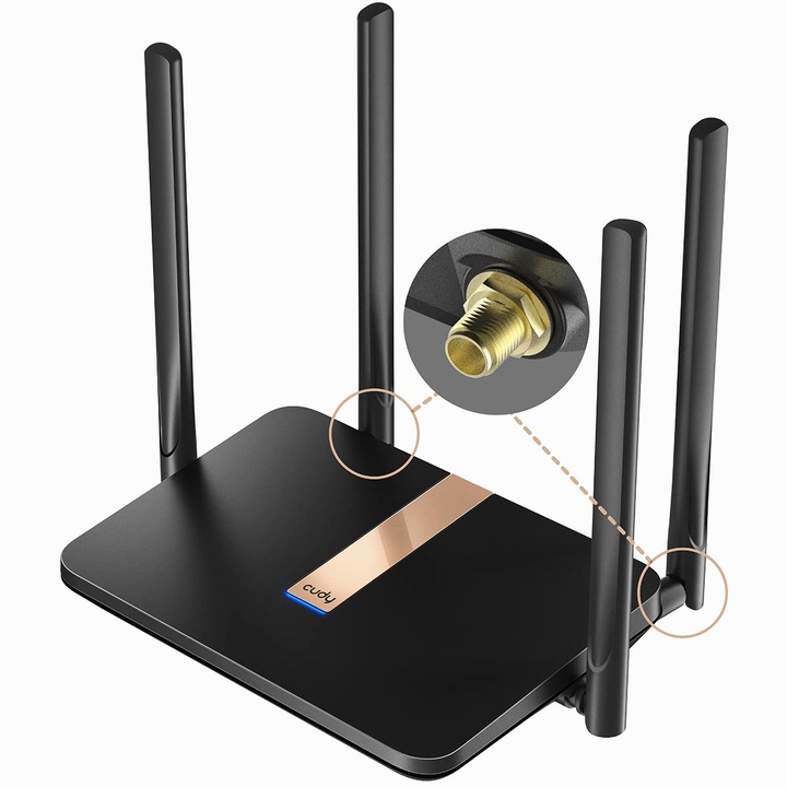 Cudy AC1200 vezeték nélküli router, 4G LTE, SIM-kártyahely, 1200 Mbps, cserélhető antennák