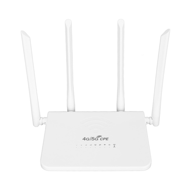 Wifi рутер, 4G Lte Cpe R103 5M 300 Mbps 100-240 V отключен мобилен Wifi интернет рутер със слот за SIM карта и 4 5 Dbi антени за Азия (EU щепсел)