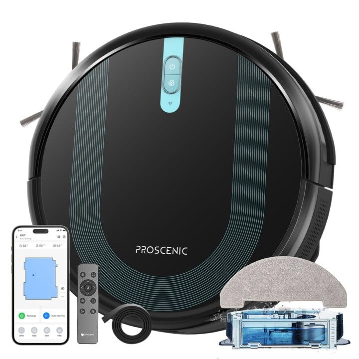 Proscenic 850T robotporszívó, Wi-Fi, 3000Pa teljesítmény, fekete