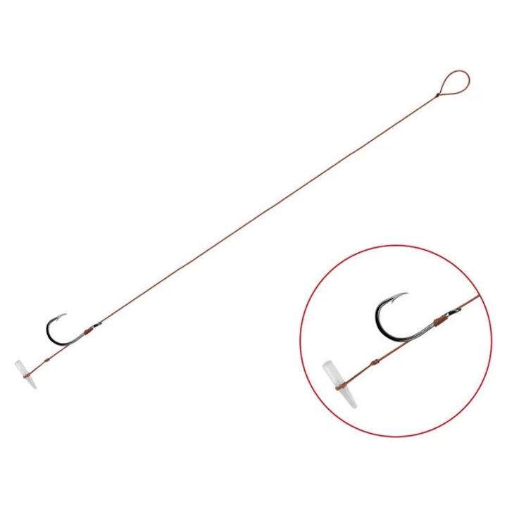 Montura Feeder Delphin Proxi 8 Quickstop, Fir Textil 0, 10 mm, Carlig Delphin HKD CHINU #6, 12 cm, 6 Bucati/Plic