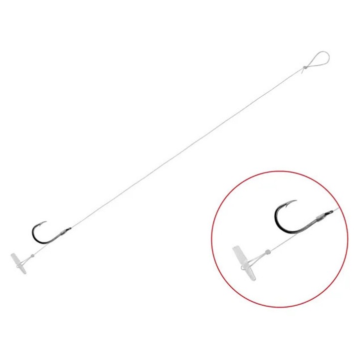 Monturi Feeder Delphin FLR Quickstop, 0.22 mm Diametru, Carlig #6, 6 Buc/Plic, 12 cm