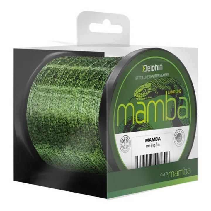 Delphin Mamba Carp - Monofilament Camuflaj, 600m, Diametru 0.28mm